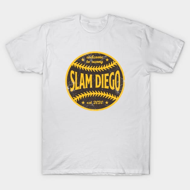 Slam Diego Retro Ball - White T-Shirt by KFig21